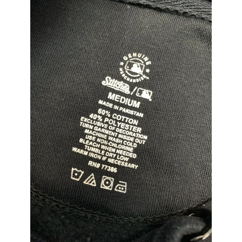 Atlanta Braves Stitches Hoodie Mens M Chenile Spellout Embroidered MLB Pullover - Picture 8 of 9